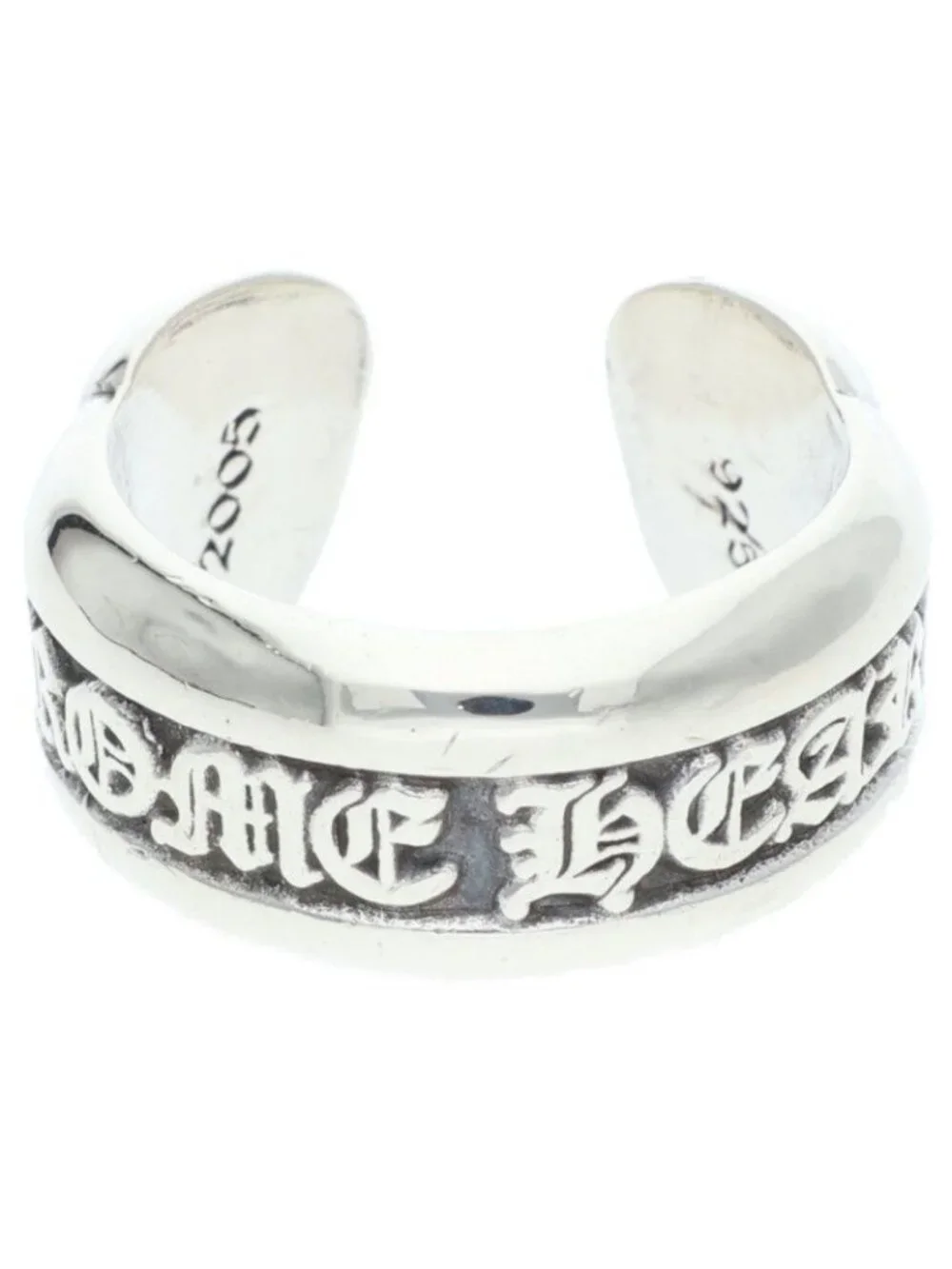 Chrome Hearts SM Scroll Label Small Silver Ring